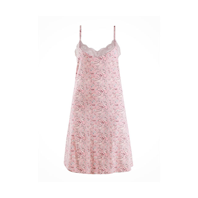 Vestido largo informal para dormir para mujer, c&oacute;modo, con estampado