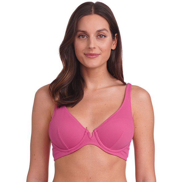 Conjunto de bikini de nataci&oacute;n de tejido de poli&eacute;ster reciclado estructurado cl&aacute;sico para mujer